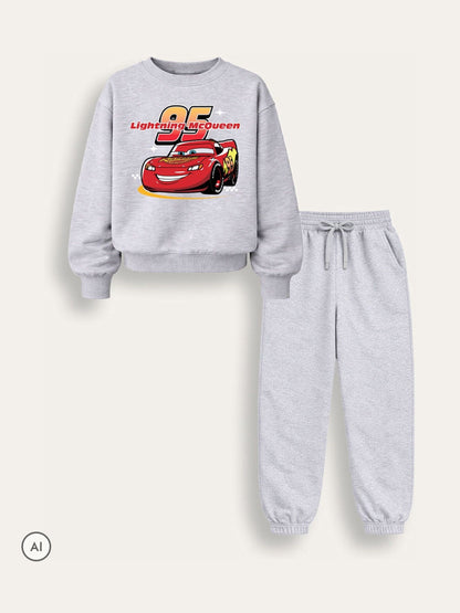 Dsiney Kidz - Brand Threads Grey Boys Car Sweatshirt & Jogger Set image 3