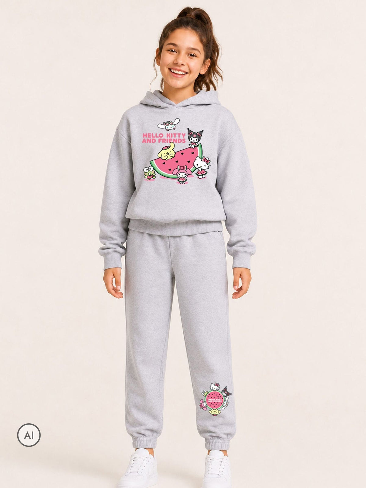 Dsiney Kidz - Brand Threads Grey Hello Kitty Hoodie & Joggers Set image 2