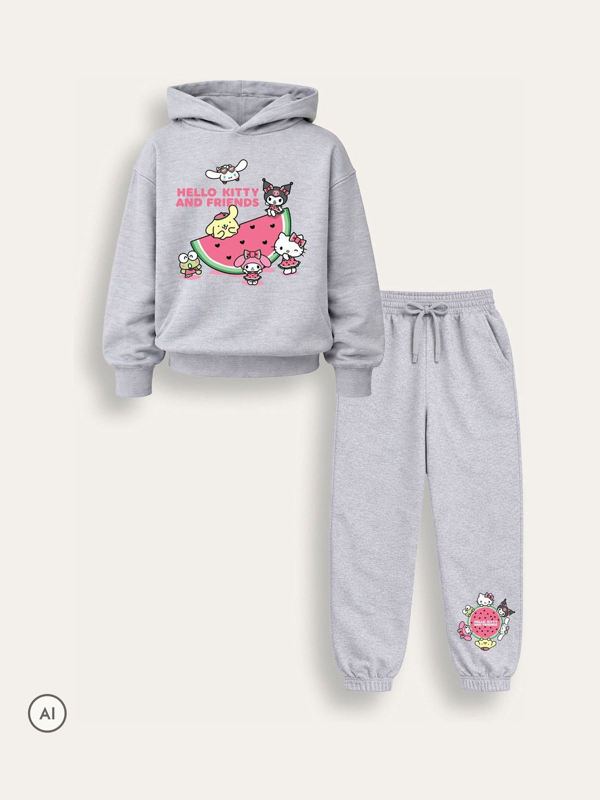 Dsiney Kidz - Brand Threads Grey Hello Kitty Hoodie & Joggers Set image 4