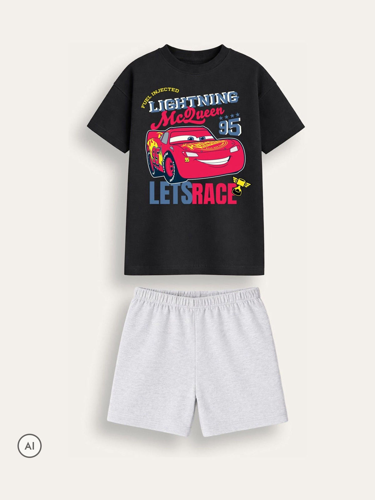 Brand Threads Black Cars Short Pyjamas Set - image 2