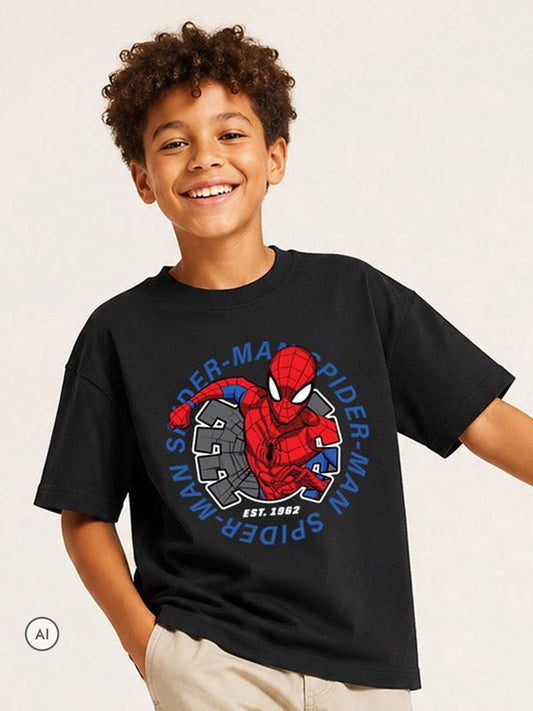 Brand Threads Black Spiderman T-Shirt - image 1