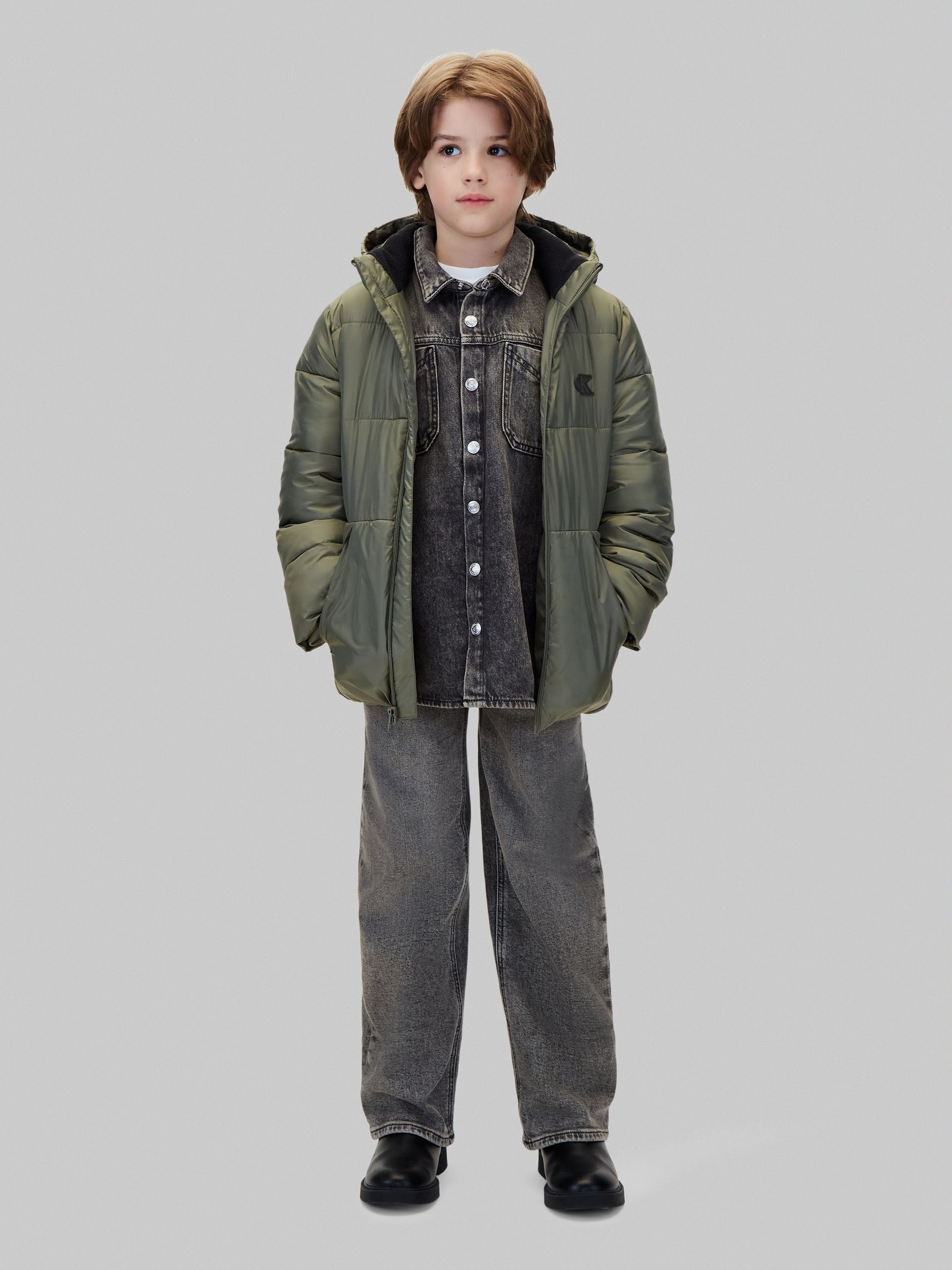Dsiney Kidz - Calvin Klein Blue Kids Hooded Puffer Coat image 3