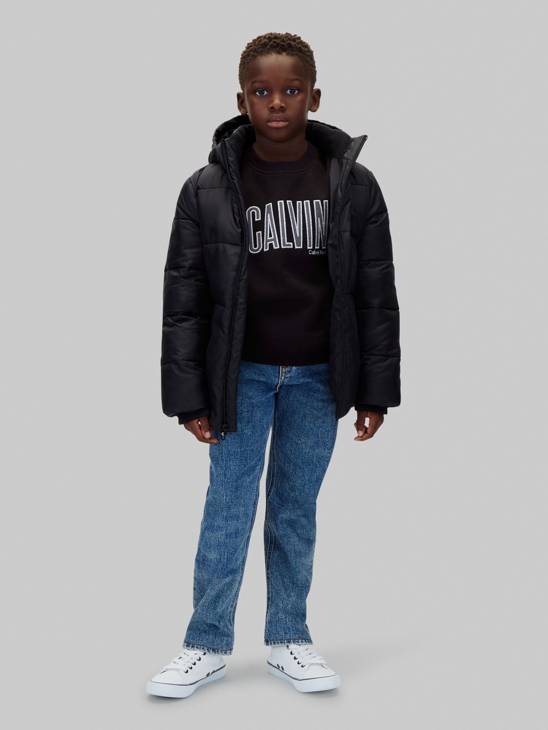 Dsiney Kidz - Calvin Klein PVH Black Kids Hooded Puffer Coat image 3