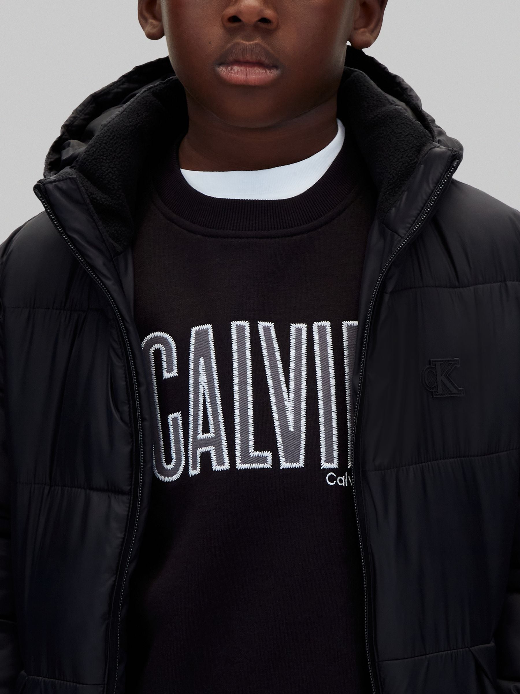 Dsiney Kidz - Calvin Klein PVH Black Kids Hooded Puffer Coat image 4