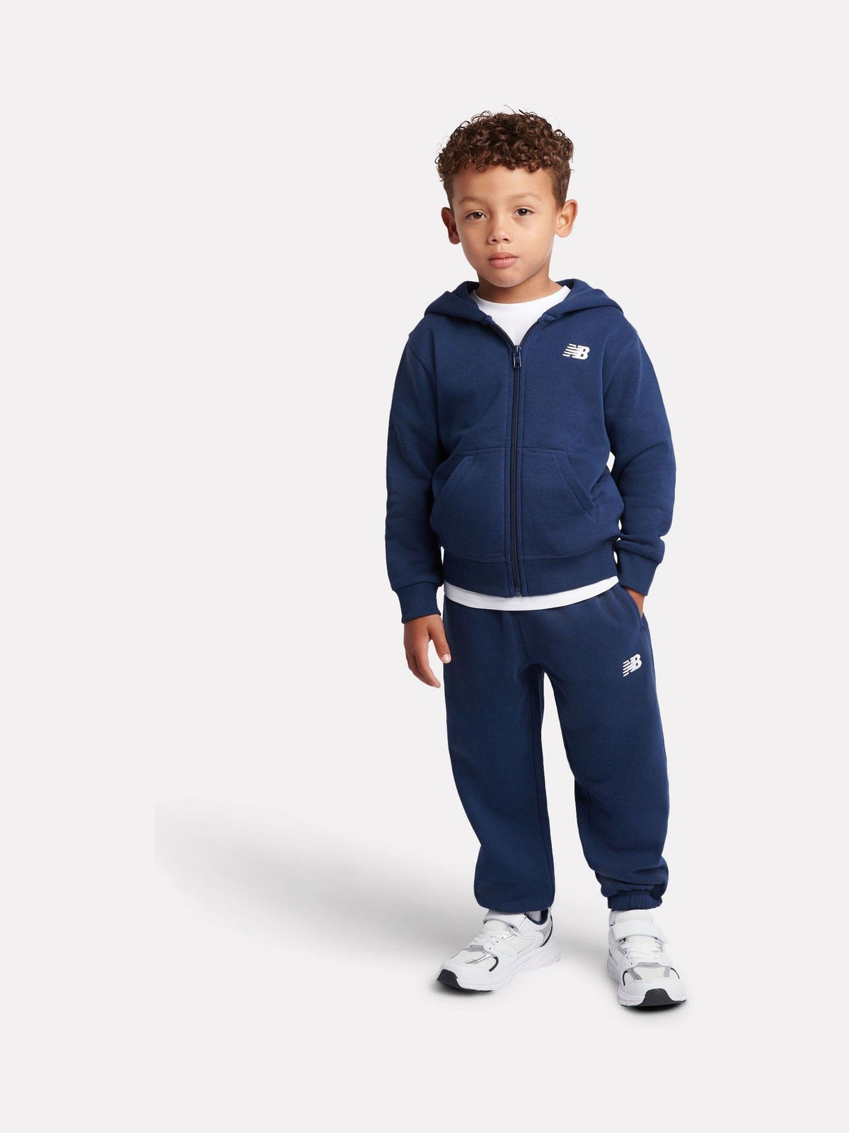 New Balance Blue Small Logo Brushback Zip Through & Joggers Set - image 1