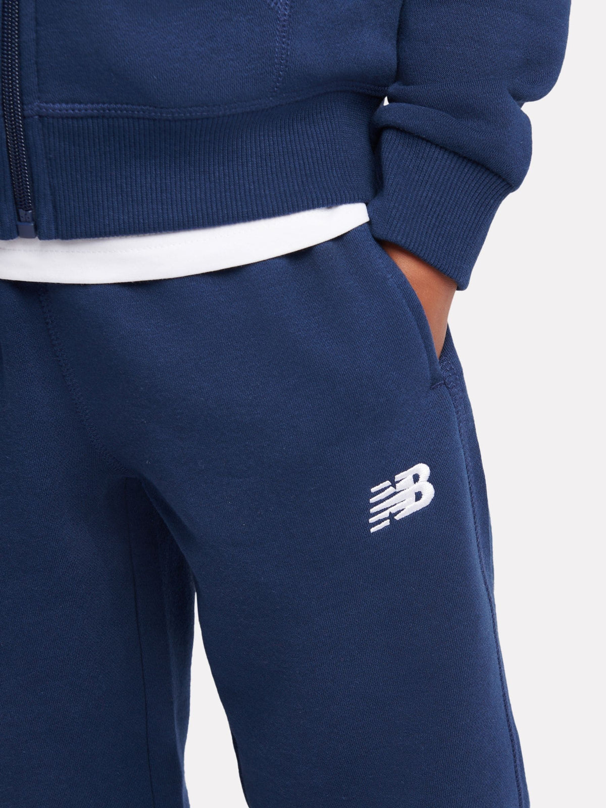 New Balance Blue Small Logo Brushback Zip Through & Joggers Set - image 5