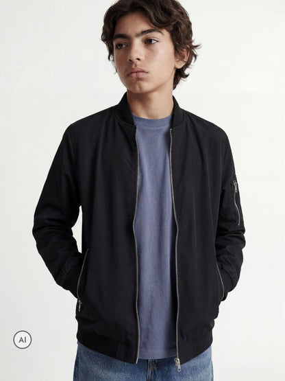 Dsiney Kidz - JACK & JONES JUNIOR Black Light Weight Bomber Jacket image 1