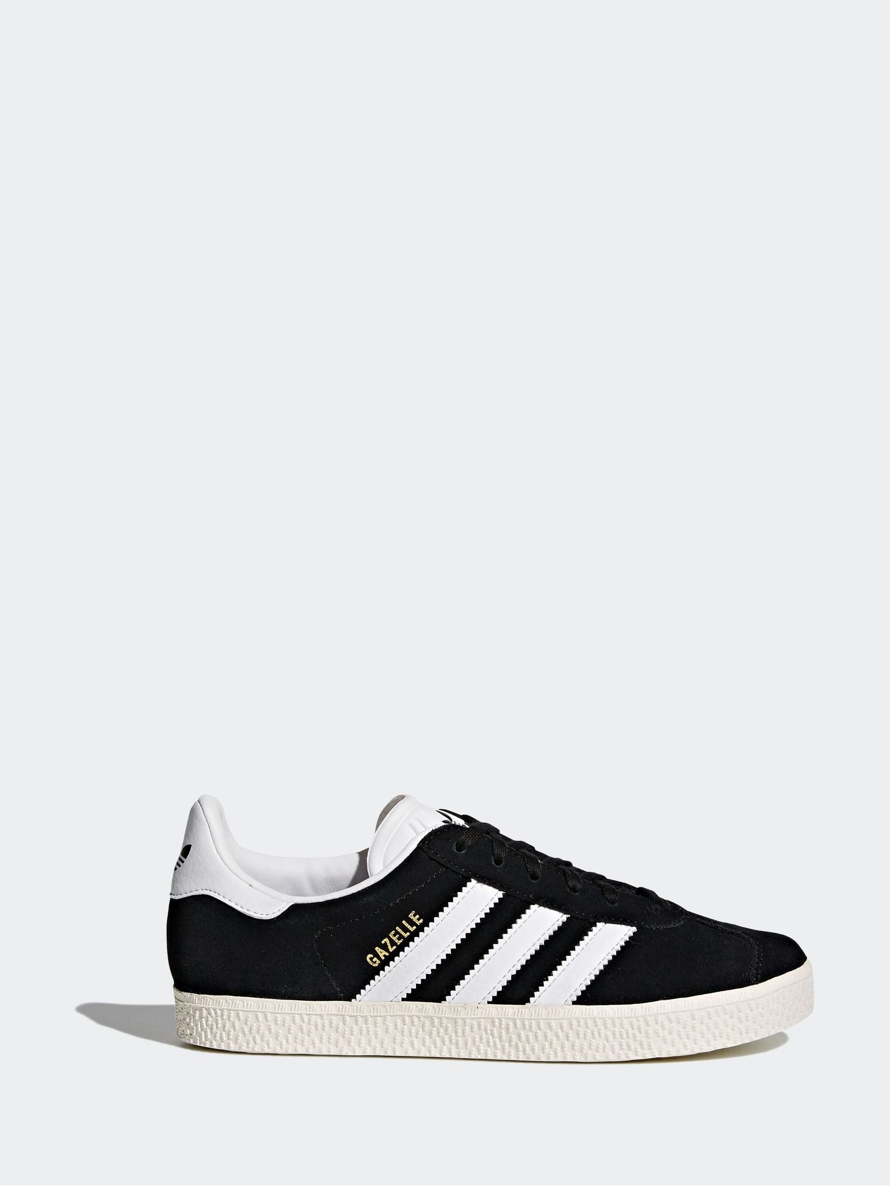 adidas Originals Black/White Junior Gazelle Trainers image 6