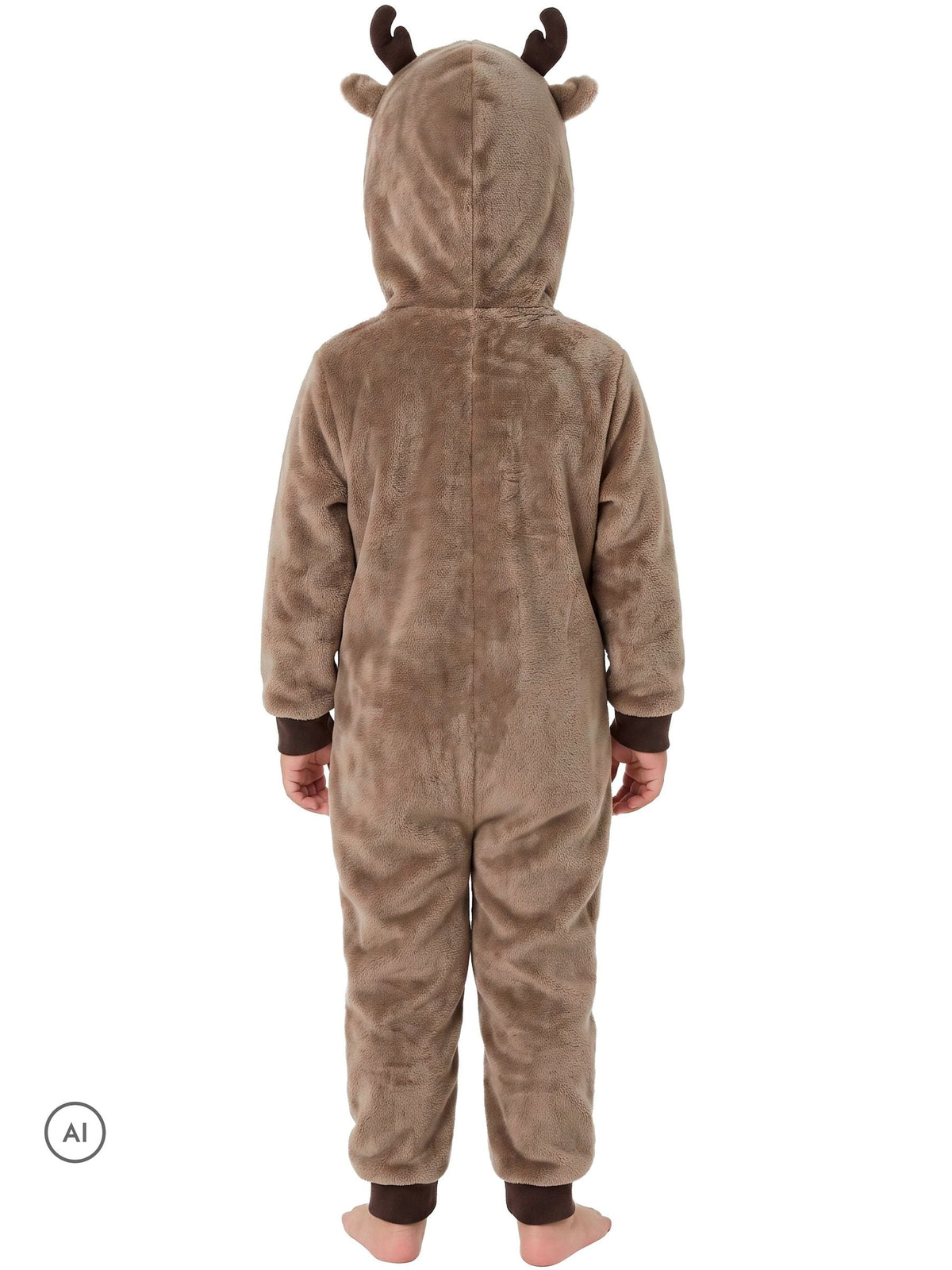 Harry Bear Brown Reindeer Novelty Super Soft Fleece Onesie With 3D Antler and Ears - image 5