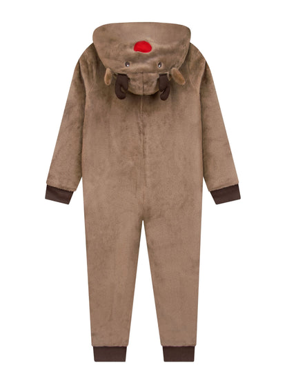 Harry Bear Brown Reindeer Novelty Super Soft Fleece Onesie With 3D Antler and Ears - image 9