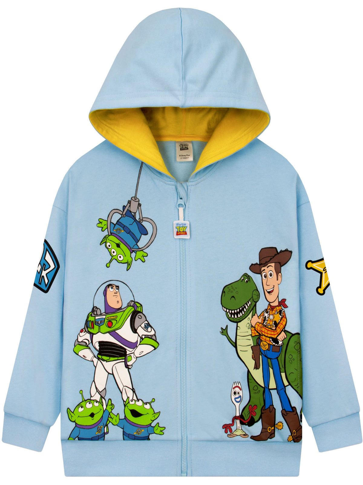 Dsiney Kidz - Character Blue Disney Toy Story Zip Through Hoodie With Back Print Logo image 3