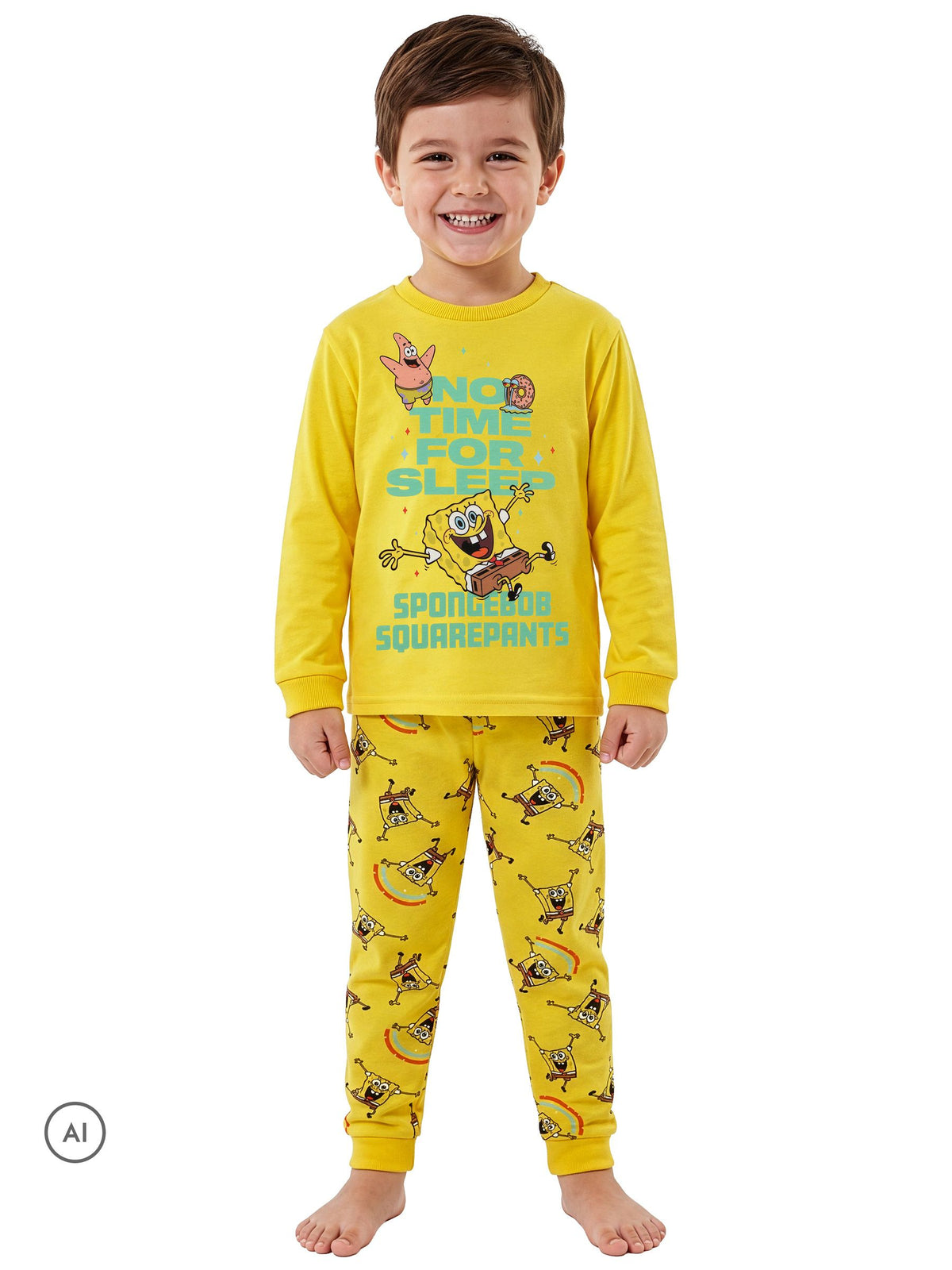 Character Yellow Sponge Bob Square Joggers Patrick and Gary Long Sleeve Pyjamas - image 2