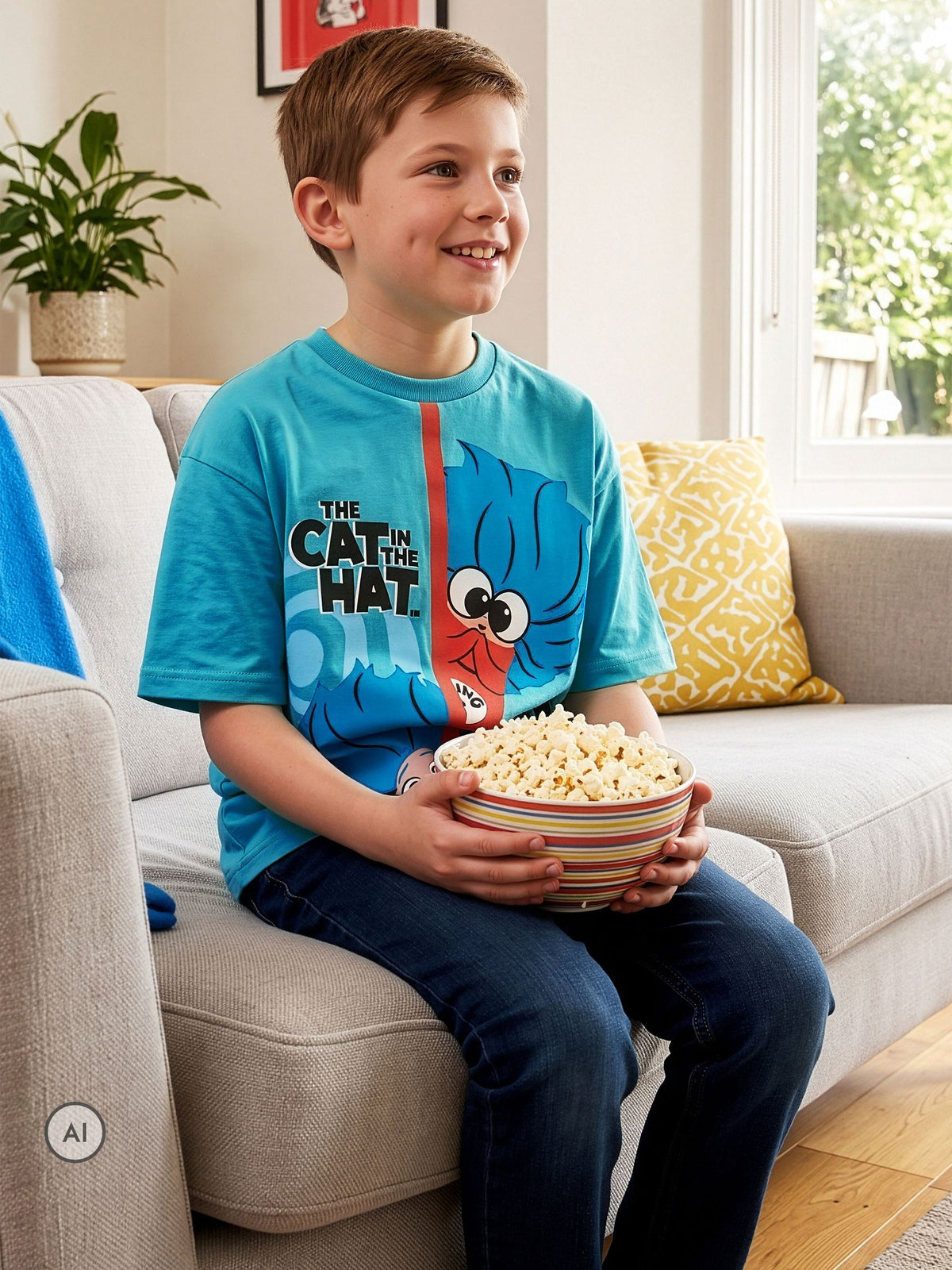 Character Blue Dr. Seuss The Cat In The Hat Movie Thing 1 and Thing 3 T-Shirt - image 6