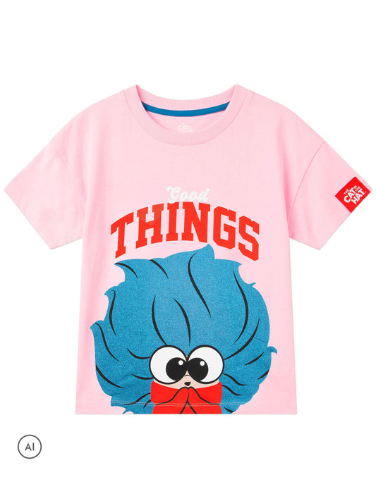 Character Pink Dr. Seuss The Cat In The Hat Thing 3 T-Shirt With Glitter Detail - image 1