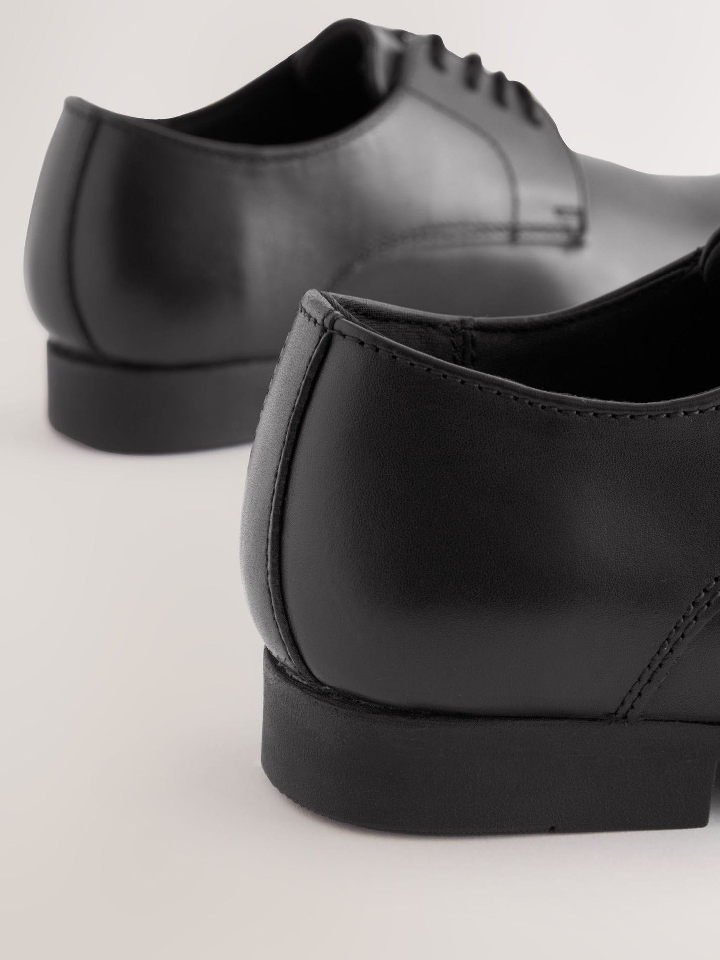Black Standard Fit (F) School Leather Lace Up Shoes image 10