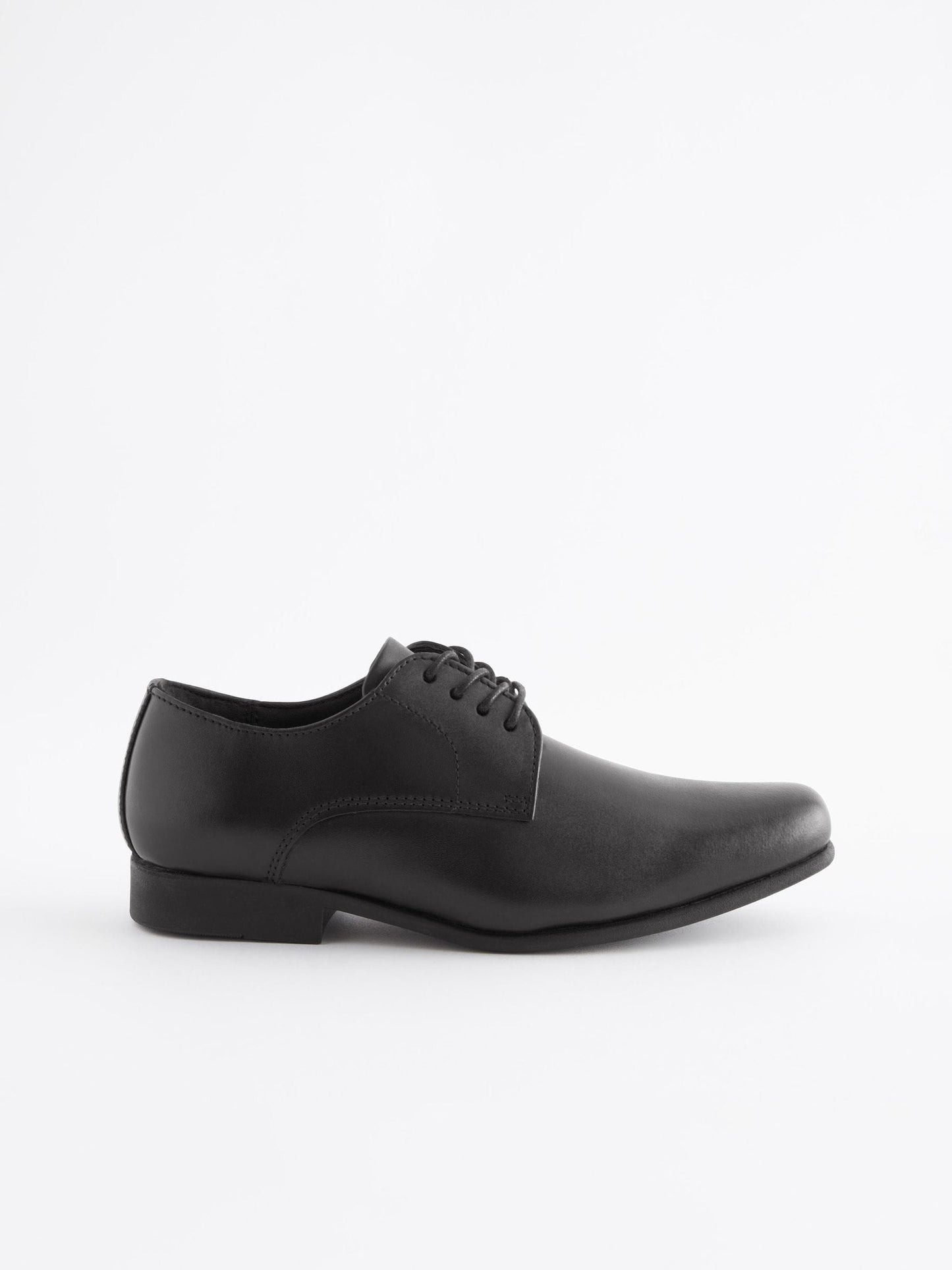 Black Standard Fit (F) School Leather Lace Up Shoes image 2