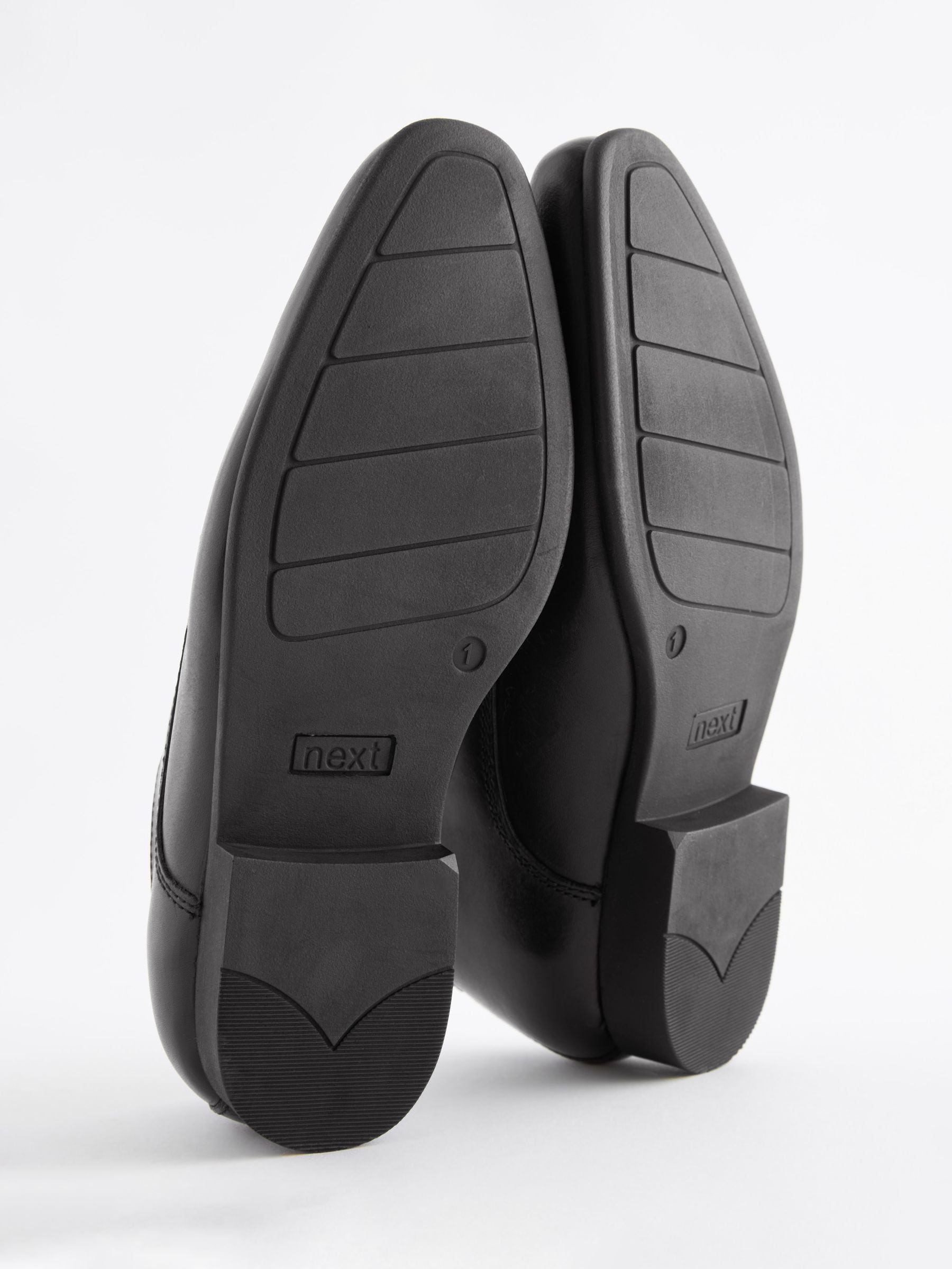 Black Standard Fit (F) School Leather Lace Up Shoes image 7