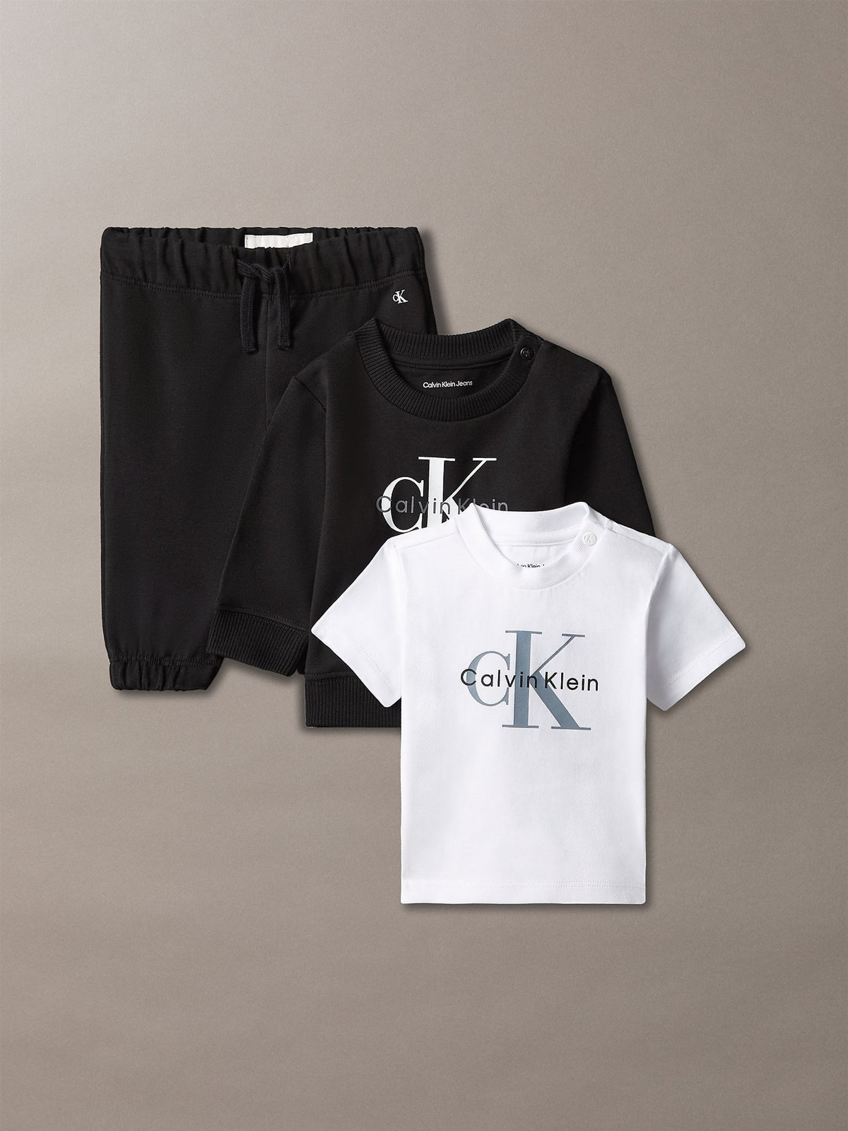 Calvin Klein Black Baby Sweatsuit and T-Shirt Gift Set - image 1