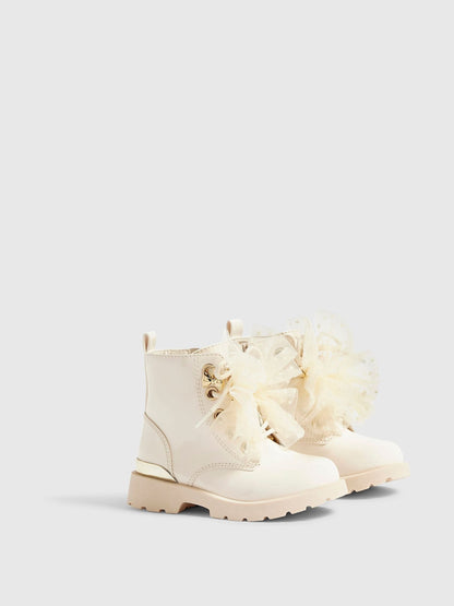 River Island Cream Lace Up Boots - image 1