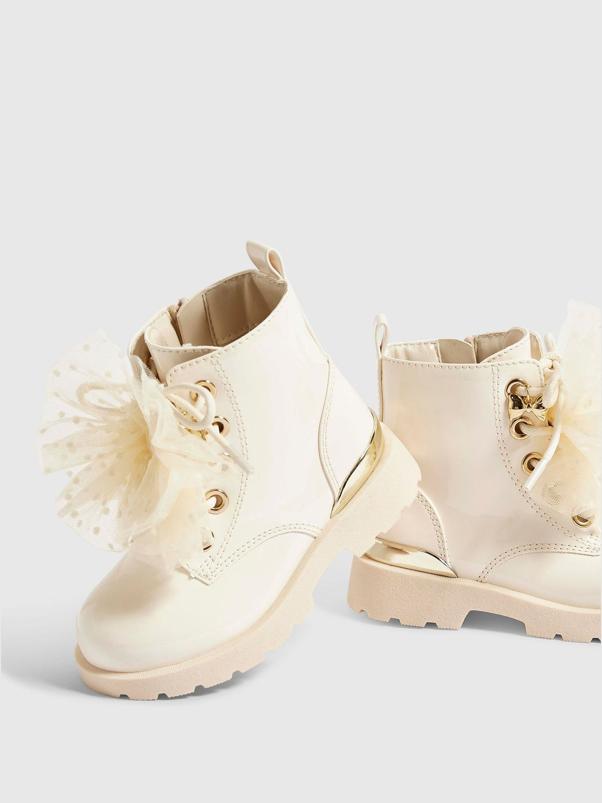 River Island Cream Lace Up Boots - image 3