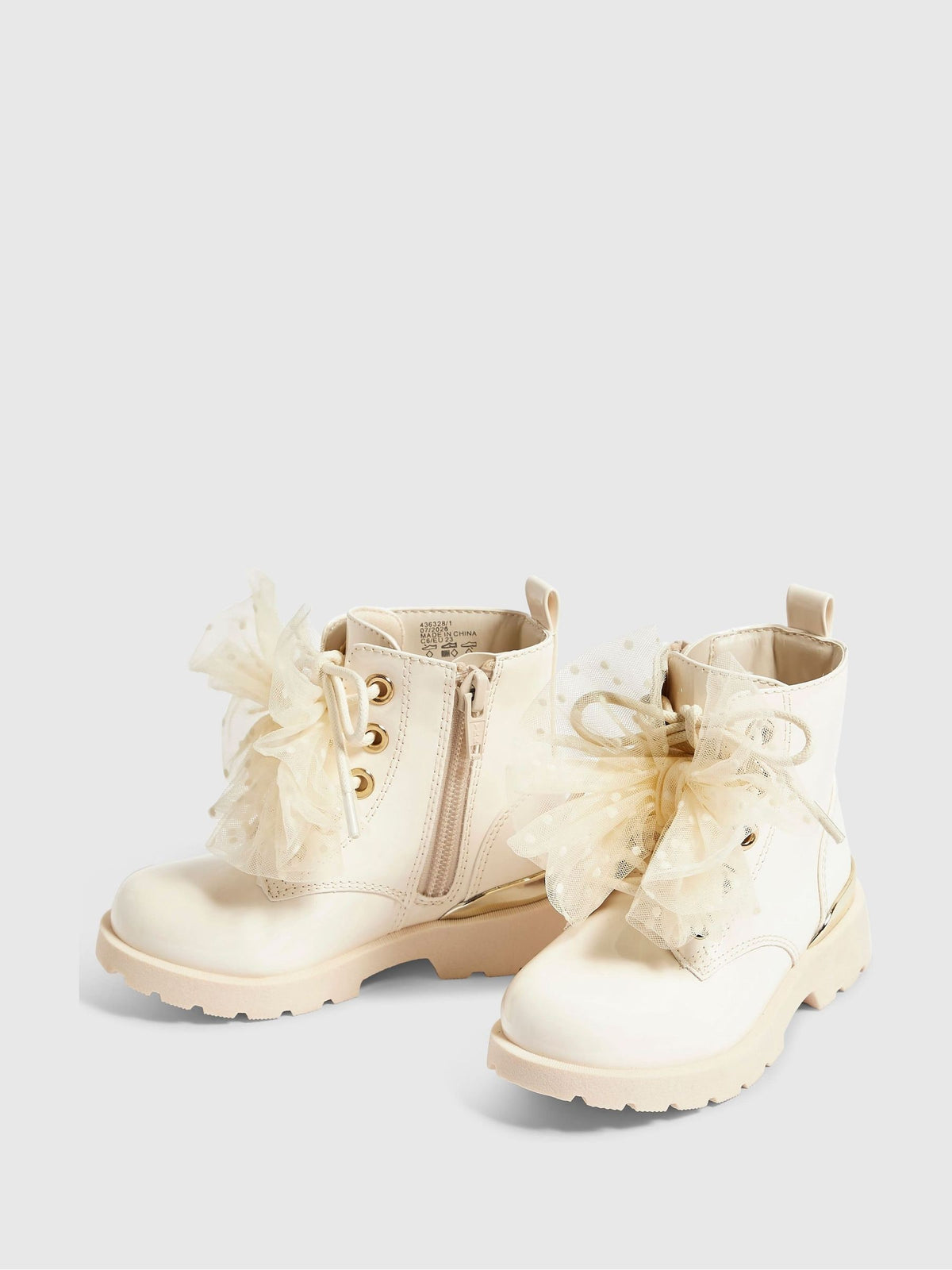River Island Cream Lace Up Boots - image 4