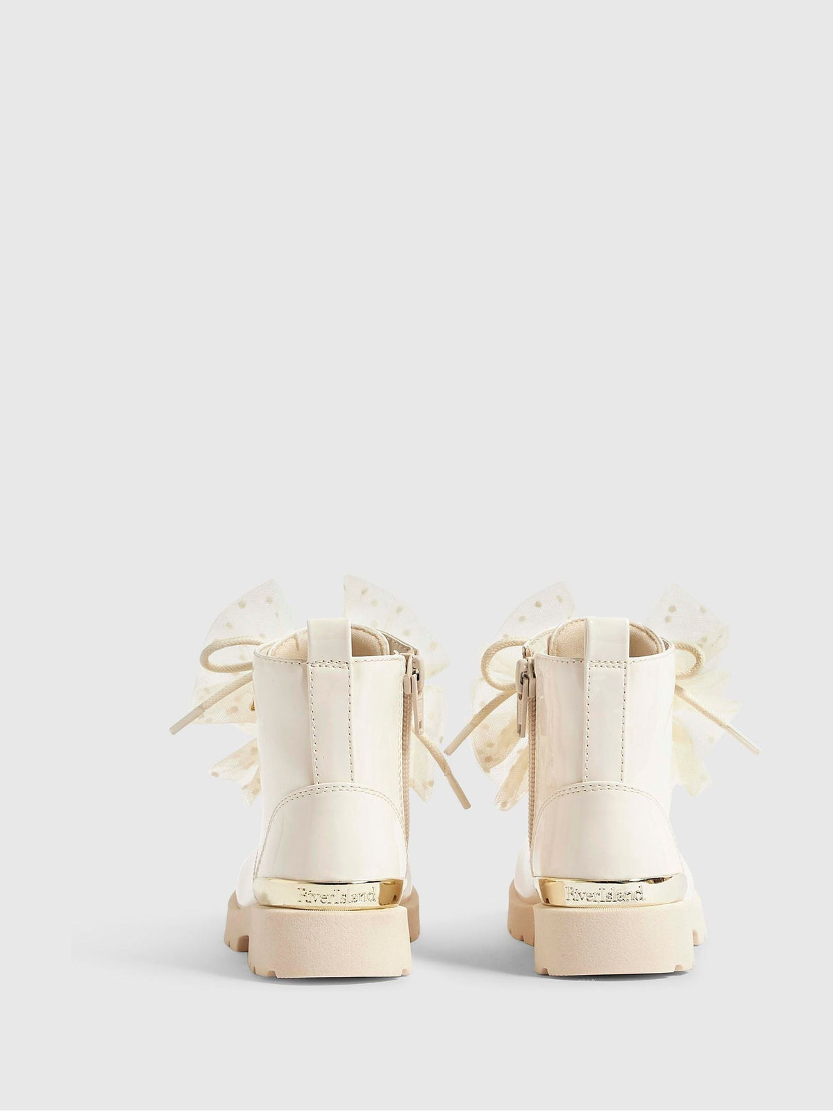 River Island Cream Lace Up Boots - image 5