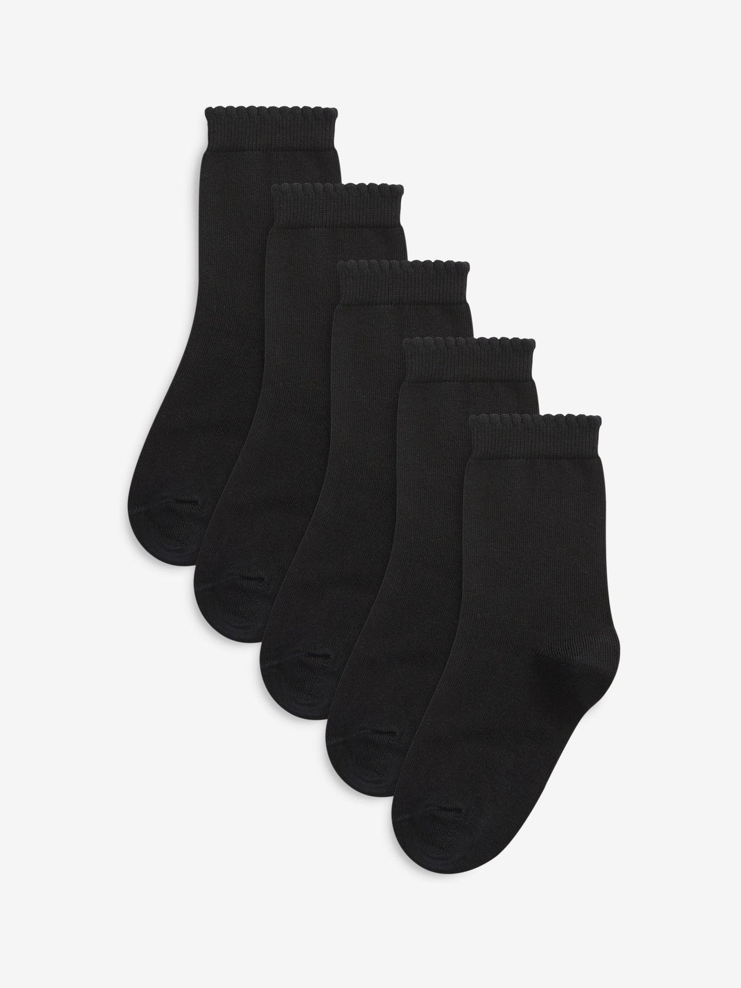 Black 5 Pack Cotton Rich School Ankle Socks image 1