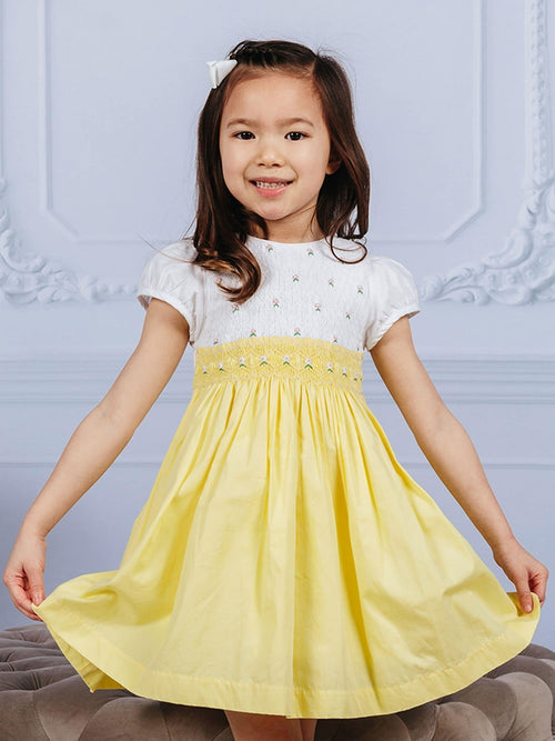 Dsiney Kidz - Yellow Rose Hand Smocked Dress image 1