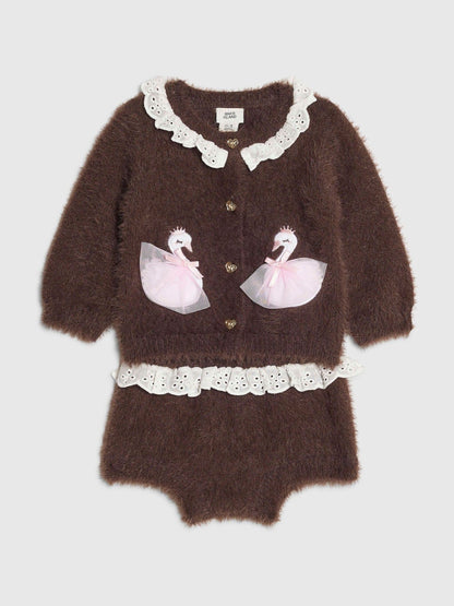 River Island Brown Swan Caridgan & Shorts Set - image 1