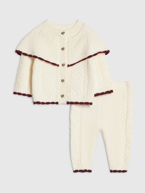 Dsiney Kidz - River Island Cream Cape Cardigan & Trousers Set image 1