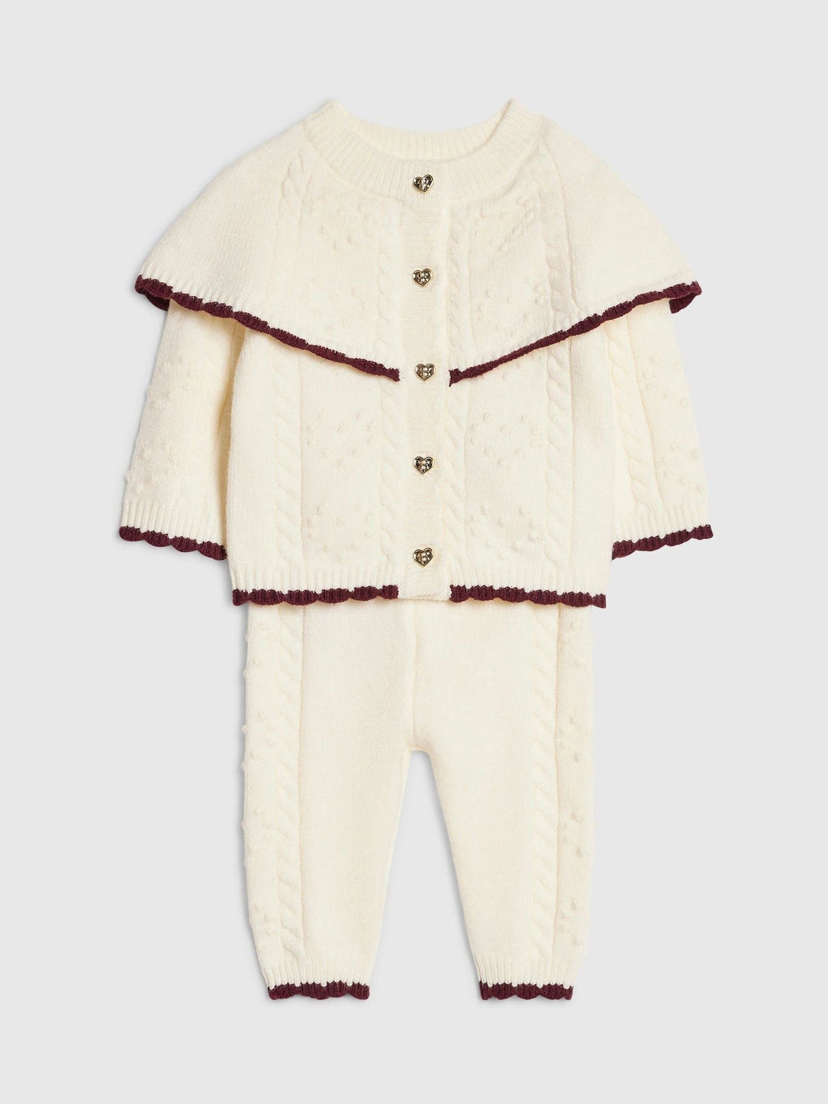 Dsiney Kidz - River Island Cream Cape Cardigan & Trousers Set image 3