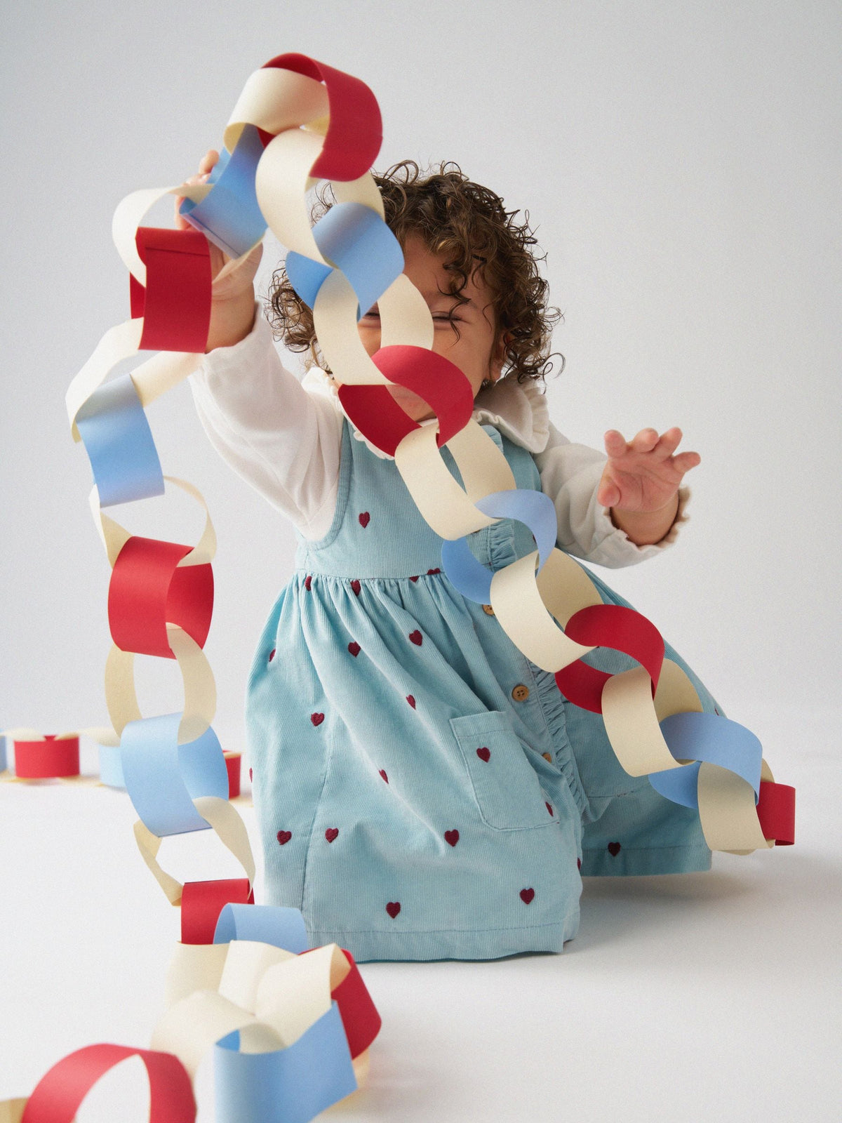 JoJo Maman Bébé Blue Heart Embroidered Baby Dress & Body Set - image 2