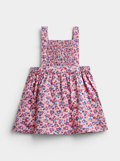 JoJo Maman Bébé Pink Ditsy Floral Smocked Pinny Dress & Body Set - image 2
