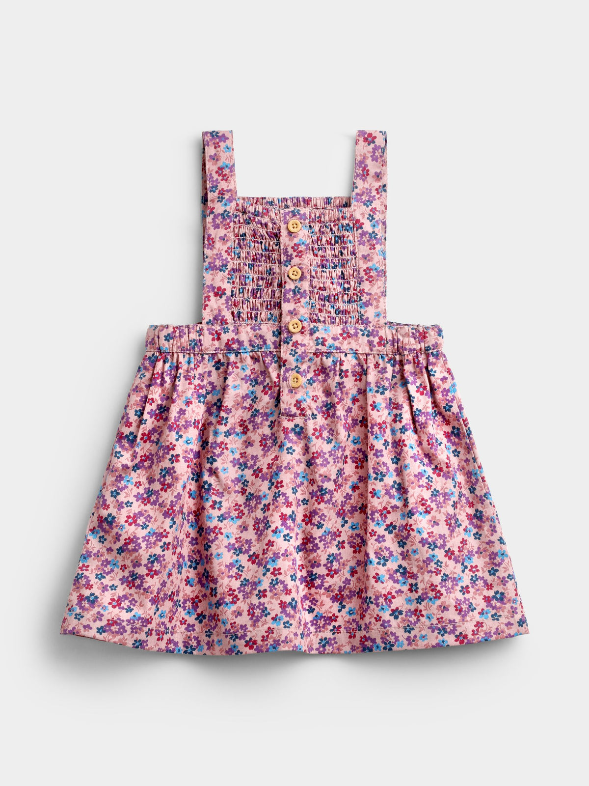 JoJo Maman Bébé Pink Ditsy Floral Smocked Pinny Dress & Body Set - image 3