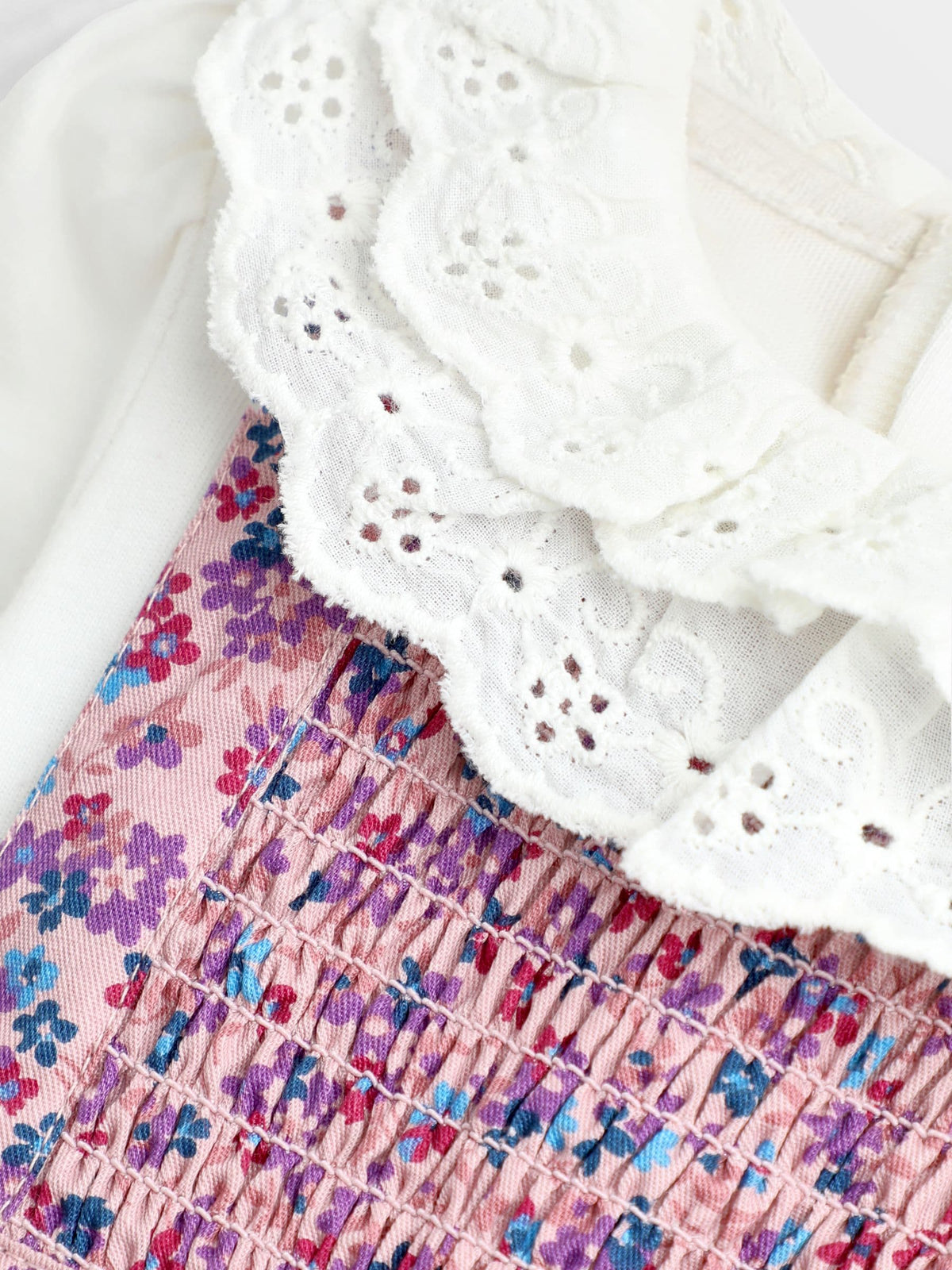 JoJo Maman Bébé Pink Ditsy Floral Smocked Pinny Dress & Body Set - image 6