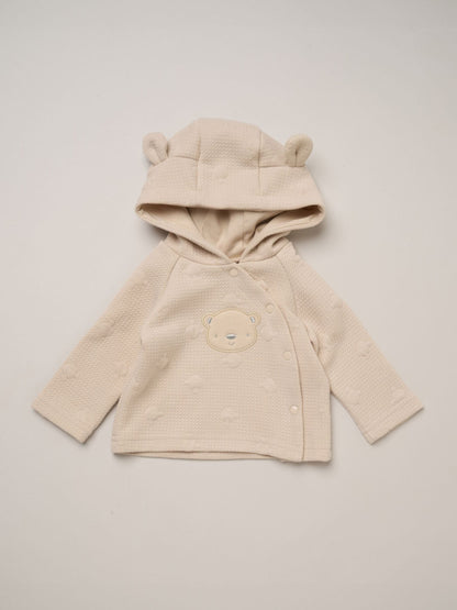 Rock-A-Bye Baby Boutique Natural Ribbed Velour Jacket and Footed Trousers Set - image 1