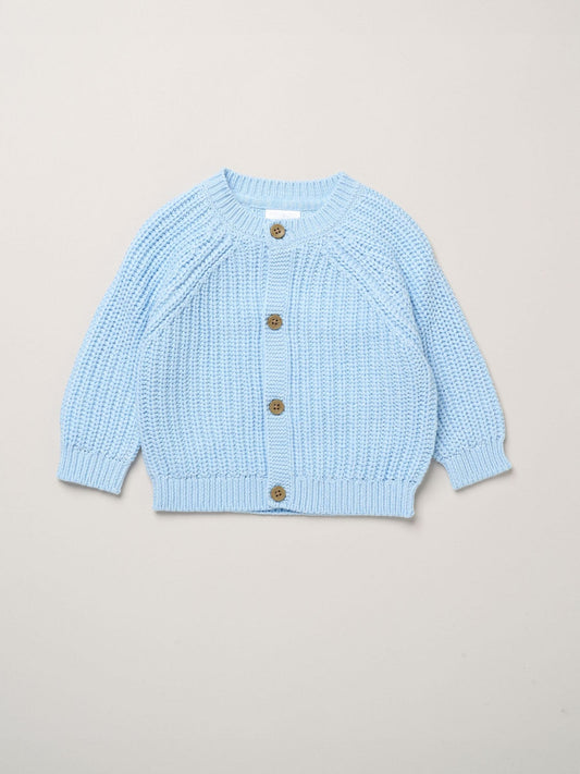 Rock-A-Bye Baby Boutique Sky Blue Chunky Knitted Embroidered Cardigan - image 1