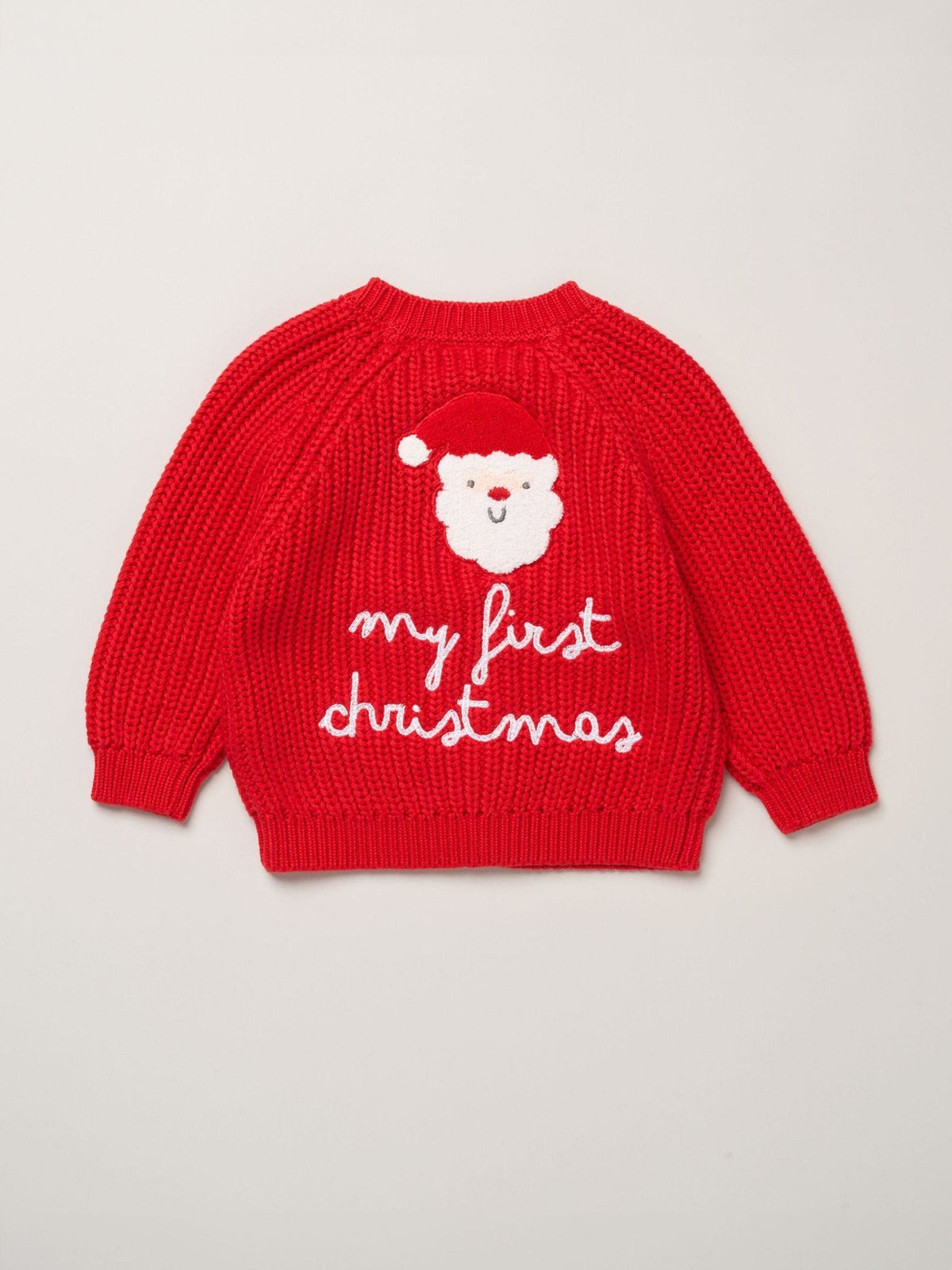 Rock-A-Bye Baby Boutique Red Chunky Knitted Embroidered Cardigan - image 1