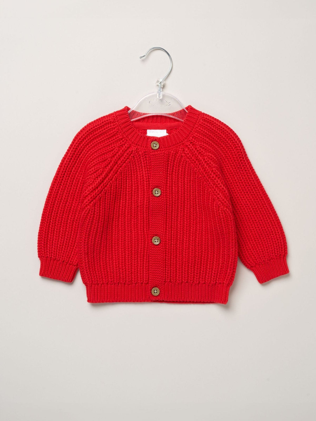 Rock-A-Bye Baby Boutique Red Chunky Knitted Embroidered Cardigan - image 3