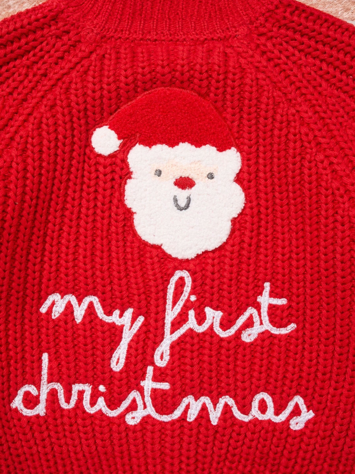 Rock-A-Bye Baby Boutique Red Chunky Knitted Embroidered Cardigan - image 4
