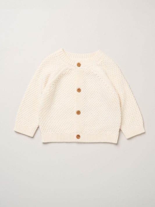 Rock-A-Bye Baby Boutique White Chunky Knitted Embroidered Cardigan - image 1