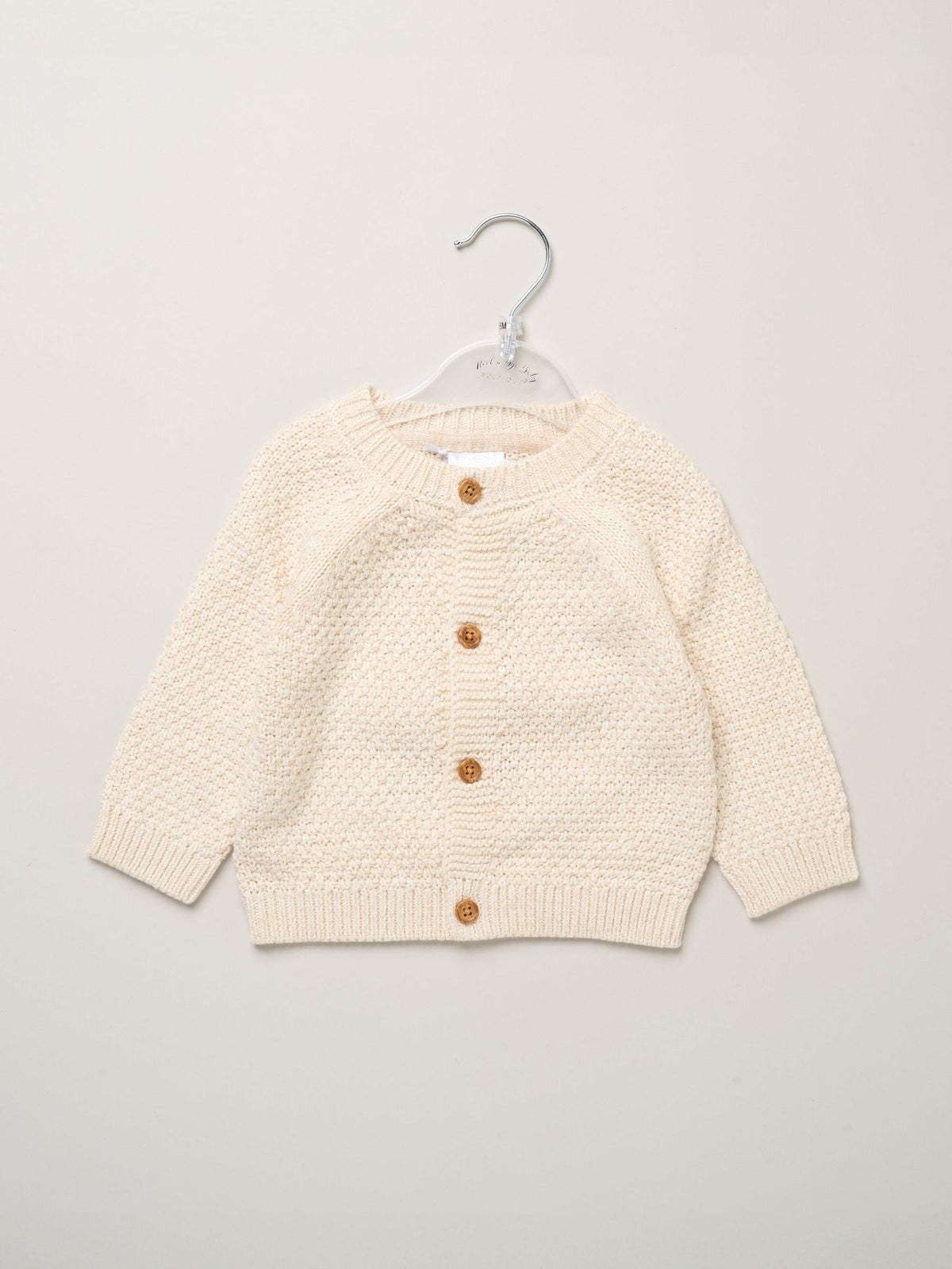 Rock-A-Bye Baby Boutique Beige Chunky Knitted Embroidered Cardigan - image 2