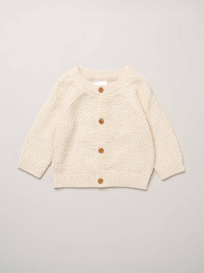 Rock-A-Bye Baby Boutique Beige Chunky Knitted Embroidered Cardigan - image 3