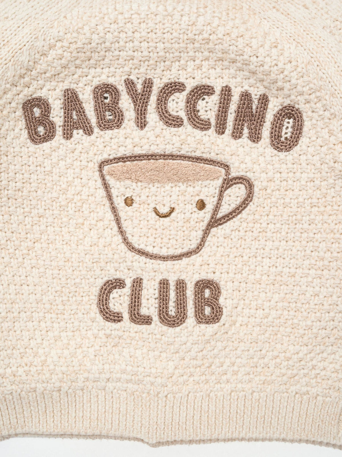 Rock-A-Bye Baby Boutique Beige Chunky Knitted Embroidered Cardigan - image 4