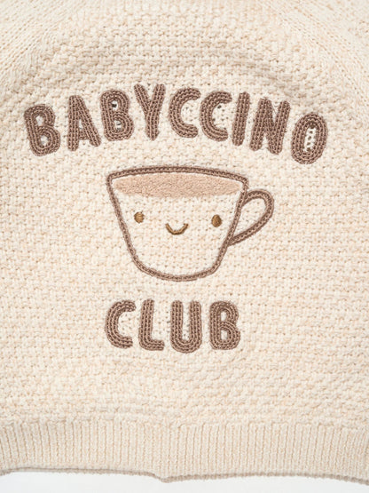 Rock-A-Bye Baby Boutique Beige Chunky Knitted Embroidered Cardigan - image 4