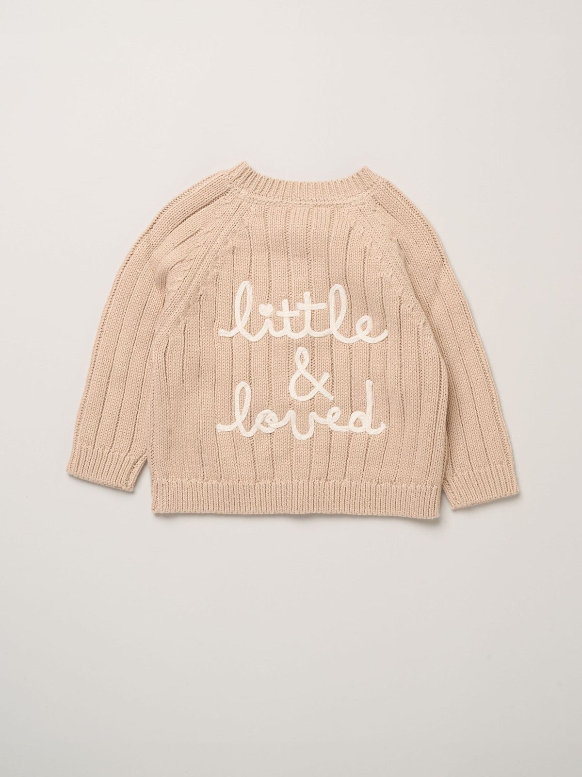Rock-A-Bye Baby Boutique Natural Chunky Knitted Embroidered Cardigan - image 1