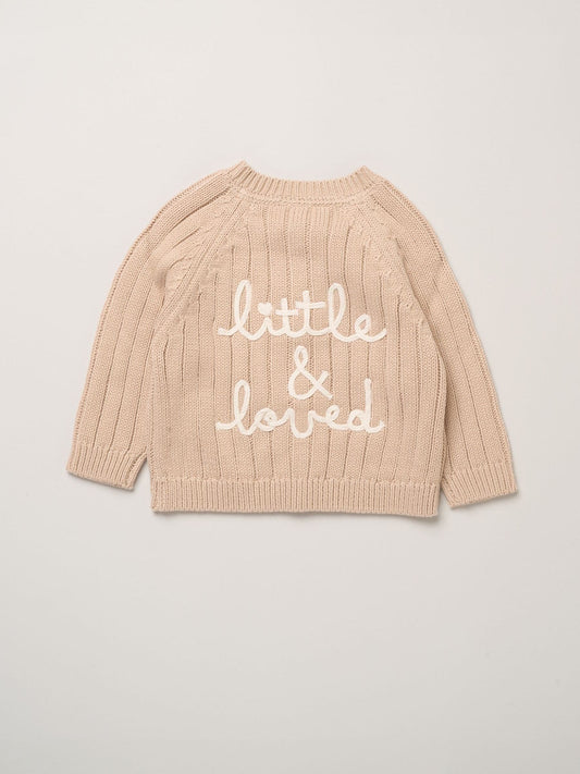 Rock-A-Bye Baby Boutique Natural Chunky Knitted Embroidered Cardigan - image 1