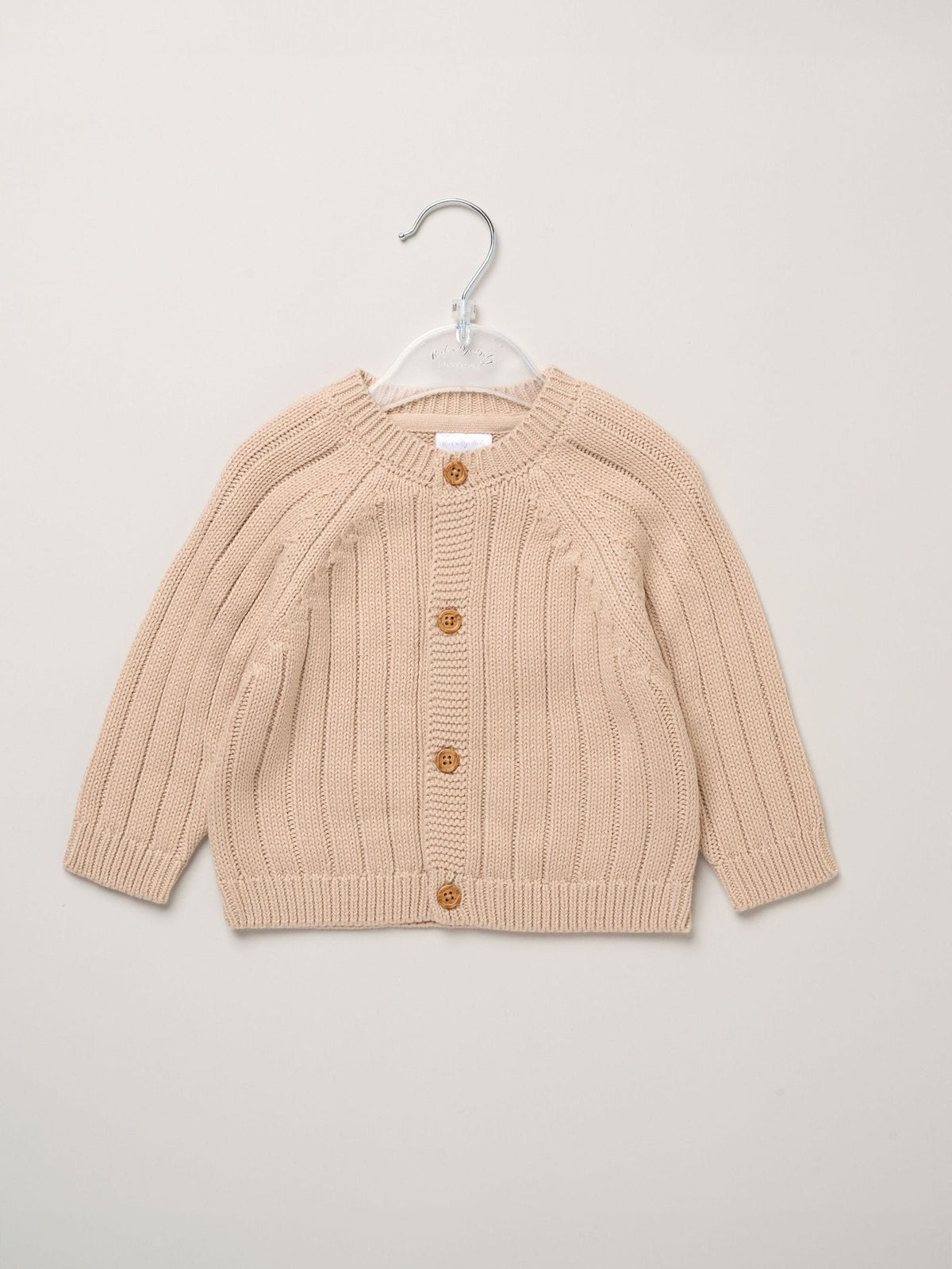 Rock-A-Bye Baby Boutique Natural Chunky Knitted Embroidered Cardigan - image 2