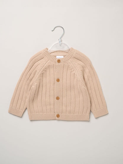 Rock-A-Bye Baby Boutique Natural Chunky Knitted Embroidered Cardigan - image 2