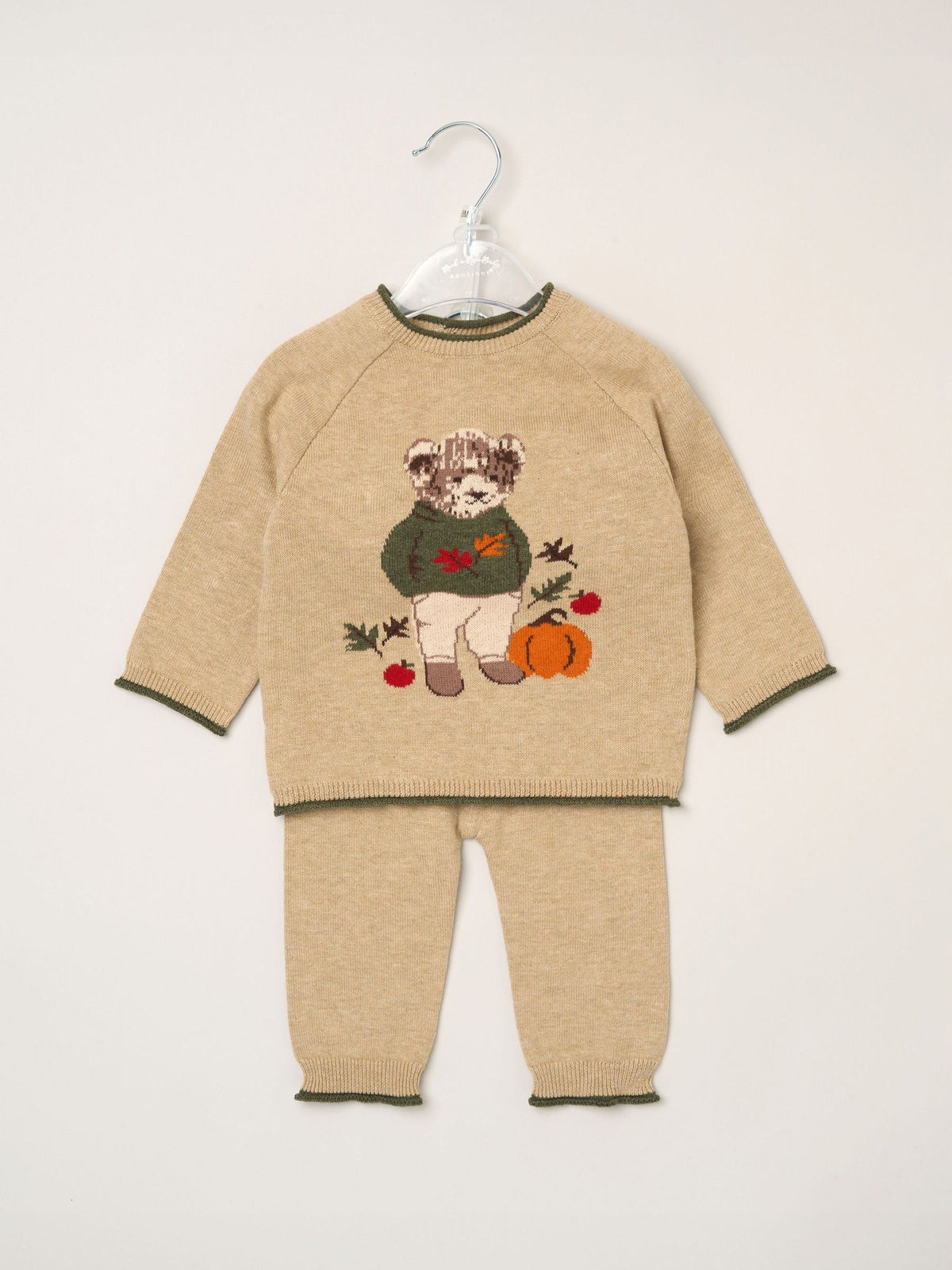 Rock-A-Bye Baby Boutique Light Beige True Knit Jumper and Leggings Set - image 1